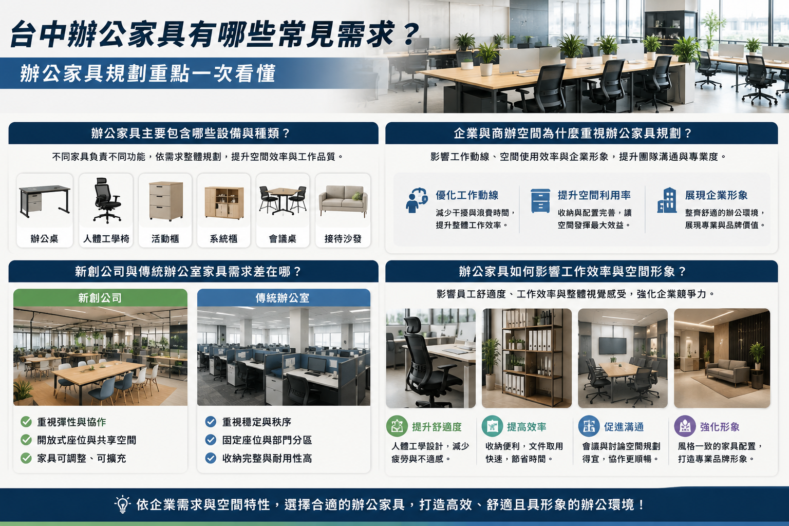 選擇辦公家具時,都不應只看價格,而是要同步考量耐用性、舒適度、空間配置與未來擴充需求。
