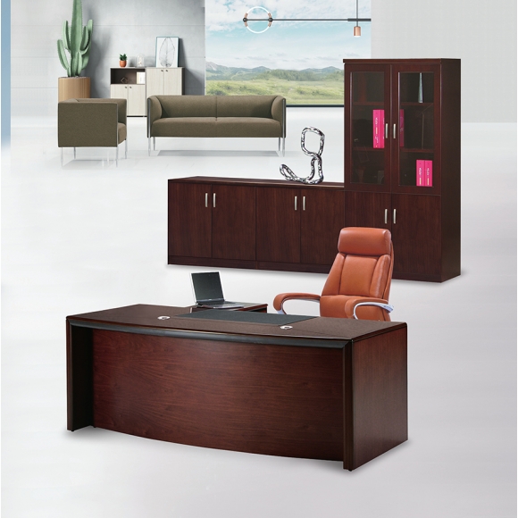 8320豪華優質全木皮6.5尺主管桌(整組)