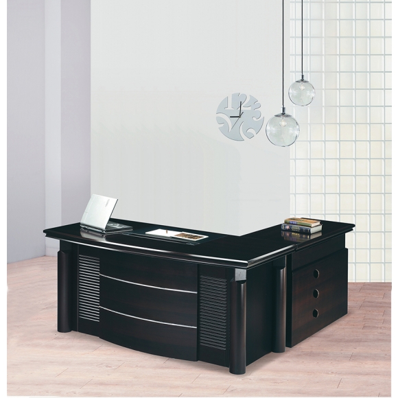 歐納西晶鑽黑5.8尺主管桌(整組)